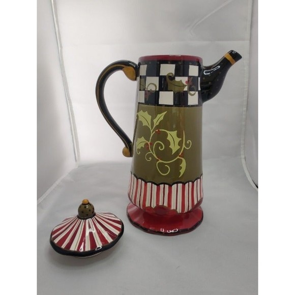 RARE Amber Rose Xmas/Christmas Coffee Pot by Nanette Vacher - Picture 5 of 8